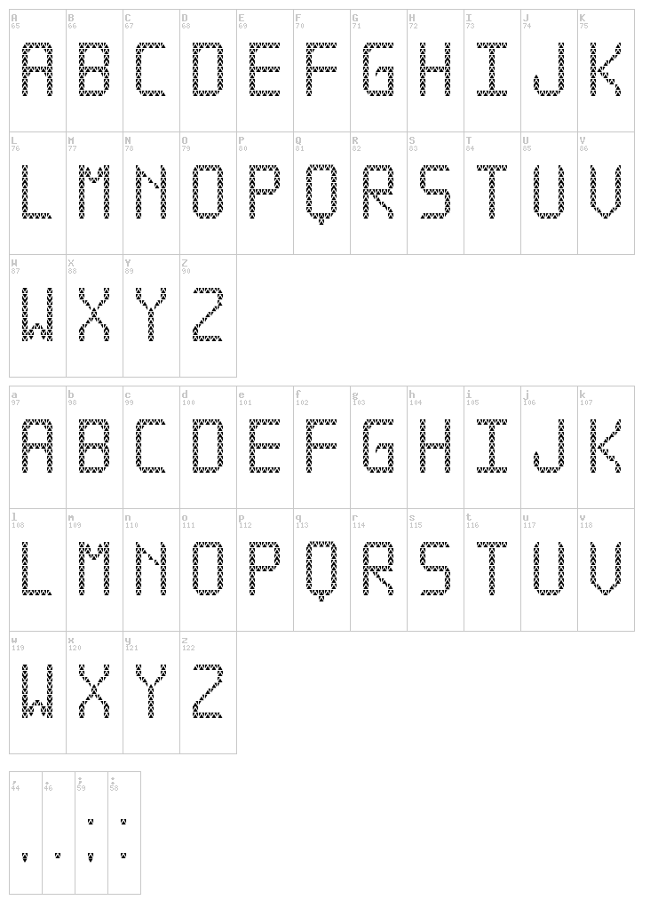 Triangled TFB font map